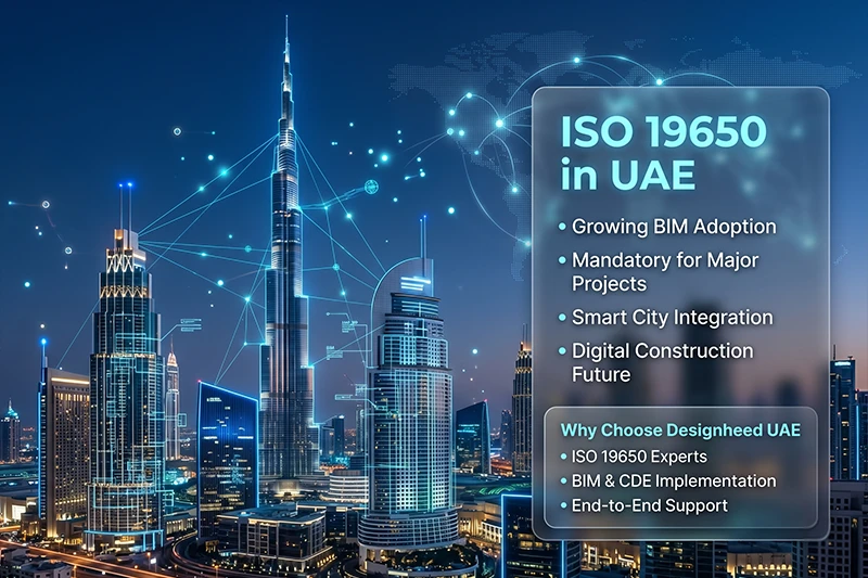 Construction team achieving ISO 19650 compliance in UAE BIM project