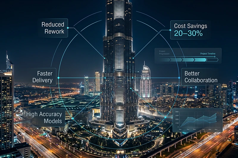 3D MEP BIM model for Dubai skyscraper coordination