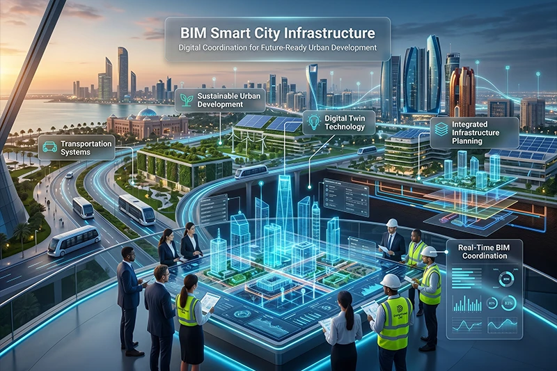BIM 3D modeling and clash detection for infrastructure project in Abu Dhabi